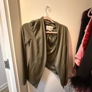 BCBGeneration Olive Open-Front Draped Blazer